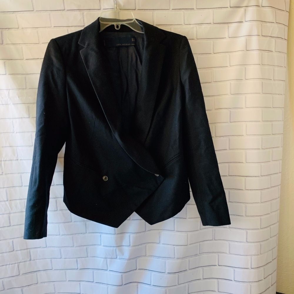 Zara Woman Studio‎ Black Tuxedo Style Blazer Size S